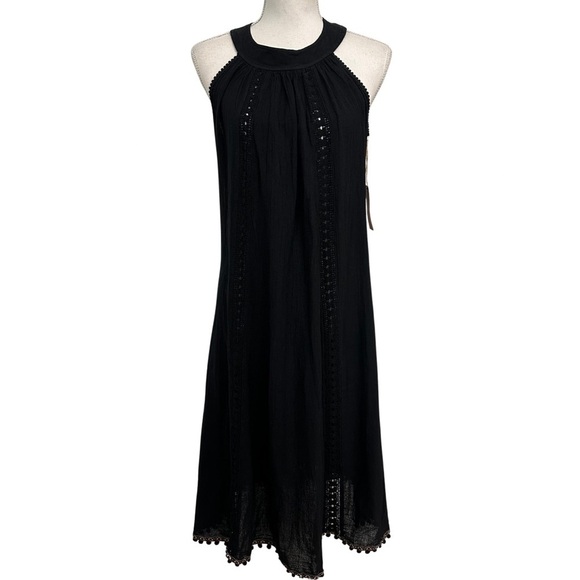 Cotton Natural Cosmopolitan Black Line Dress Small/Medium Coverup NWT READ - Picture 1 of 12